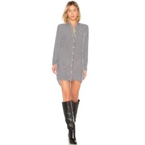 Equipment Brett Silk Black White Striped Shirt Dress Women’s Medium